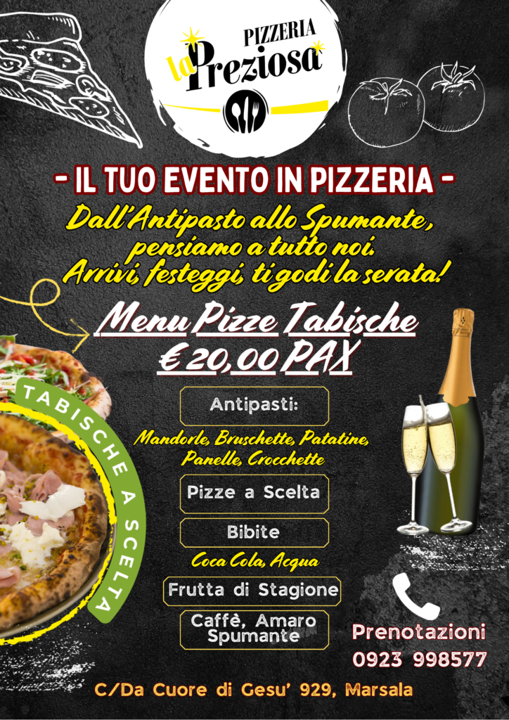 Menù: Festeggia con noi il tuo evento"