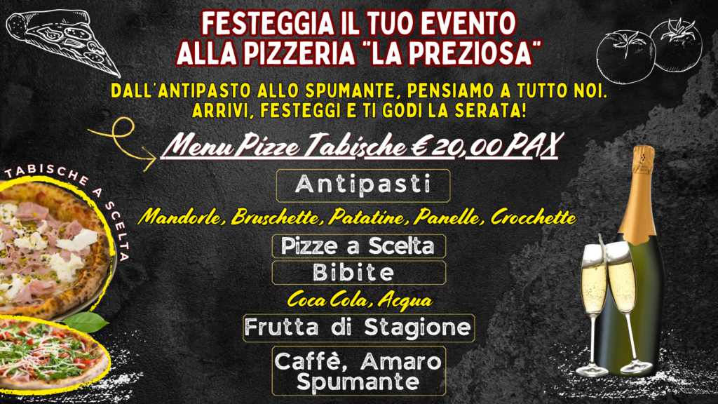 Menù: Festeggia con noi il tuo evento"